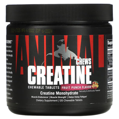 Animal Creatine Chews 120 Chewable Tablets Fruit Punch Exp Mar 2025 - NutriFirst Pte Ltd