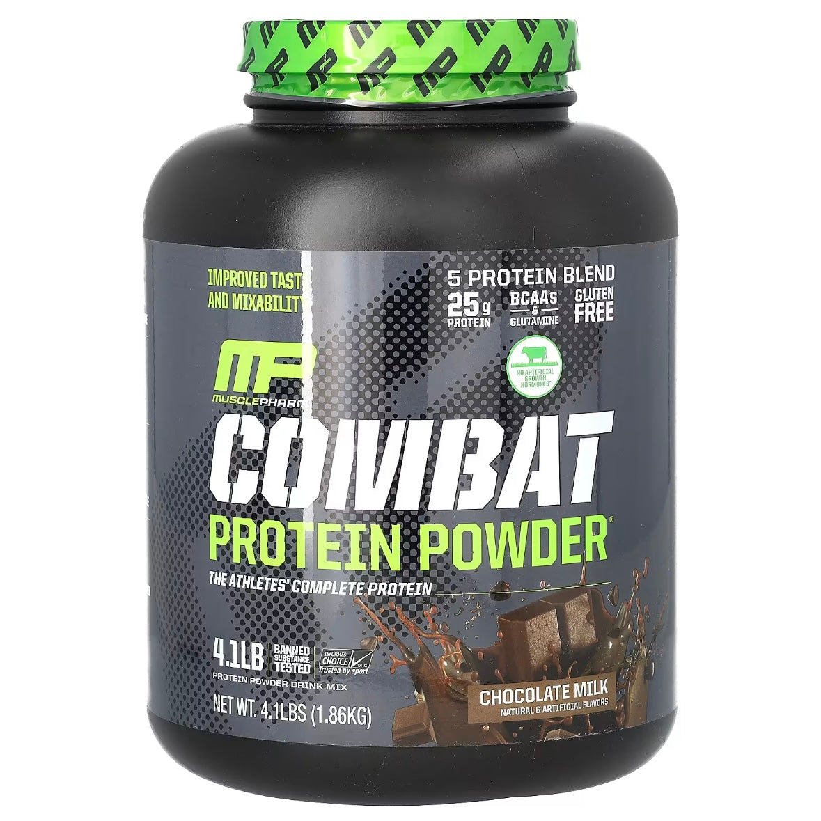 MusclePharm, Combat Protein Powder, Chocolate Milk, 4.2 lb (1.9 kg) EXP Apr 2027 - NutriFirst Pte Ltd