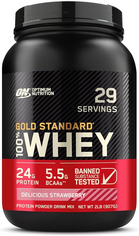 Optimum Nutrition 100% Whey Protein Gold Standard (2 Lb) Delicious Strawberry Exp Feb 2026 - NutriFirst Pte Ltd