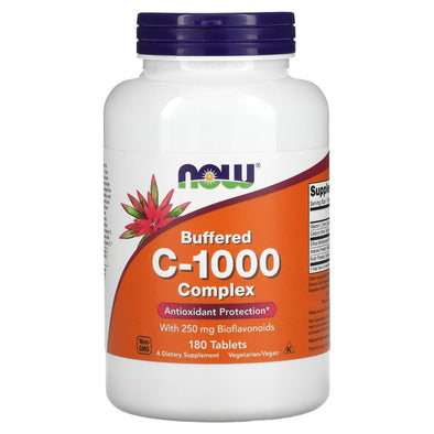 NOW Foods Buffered C-1000 Complex 180 Tablets EXP Mar 2026 - NutriFirst Pte Ltd