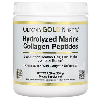 California Gold Nutrition Hydrolyzed Marine Collagen Peptides Unflavored 7.05 oz (200 g) EXP Feb 2026 - NutriFirst Pte Ltd