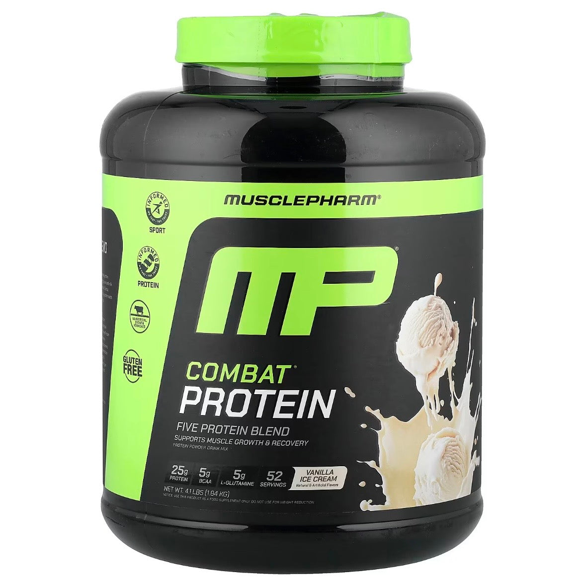 MusclePharm Combat Protein Powder Vanilla Ice Cream 4.2 lb (1.84 kg) EXP June 2028 - NutriFirst Pte Ltd