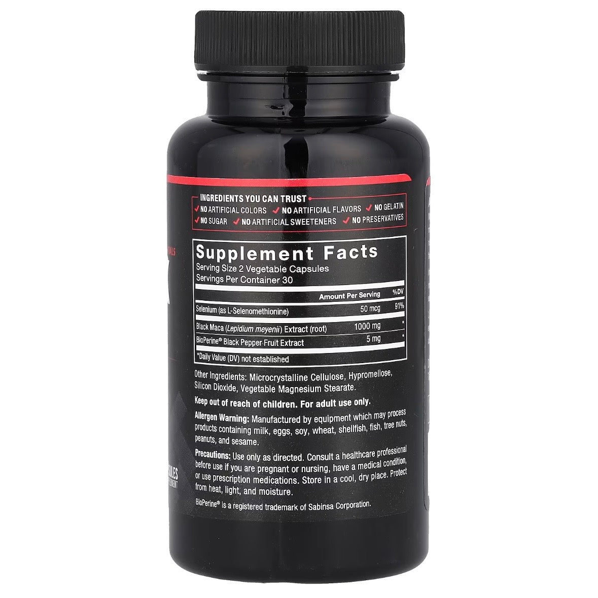 Force Factor Black Maca 60 Capsules Exp Oct 2028 - NutriFirst Pte Ltd