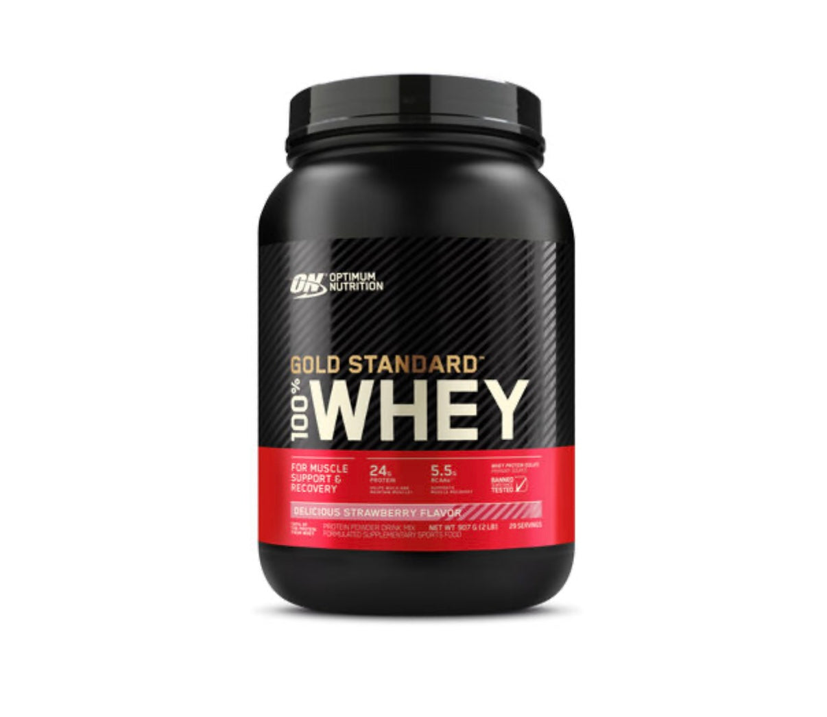 Optimum Nutrition 100% Whey Protein Gold Standard (2 Lb) Delicious Strawberry Exp Sep 2026
