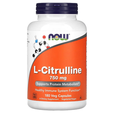 NOW Foods L-Citrulline 750 mg 180 Veg Capsules Exp Feb 2026 - NutriFirst Pte Ltd