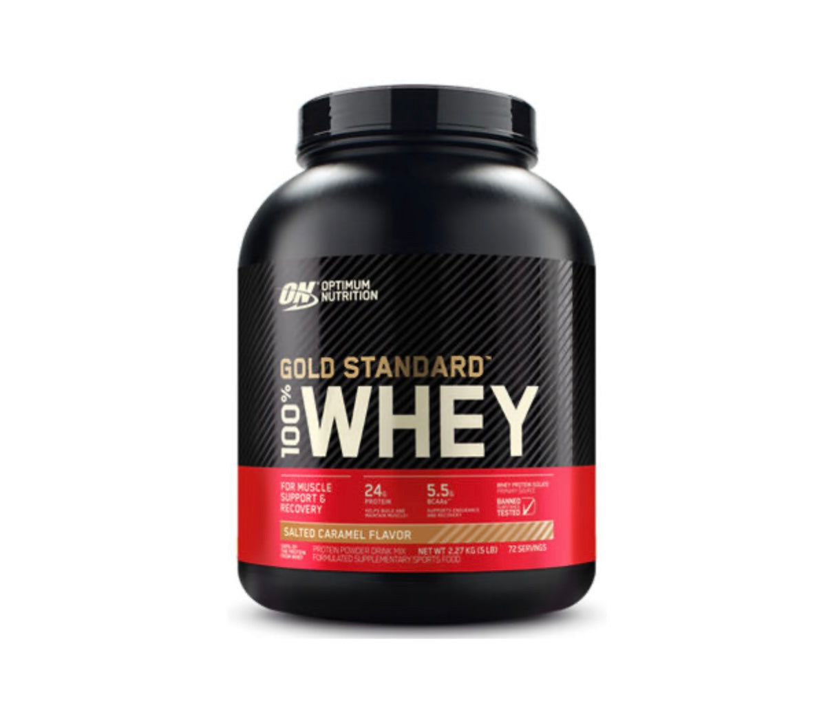 Optimum Nutrition 100% Whey Protein Gold Standard (5 Lbs) Salted Caramel (72 servings) EXP May 2026