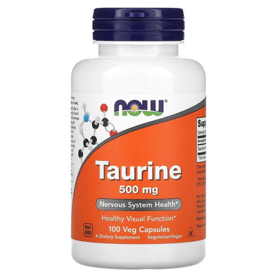 NOW Foods Taurine 500 mg 100 Veg Capsules Exp Jul 2026 - NutriFirst Pte Ltd