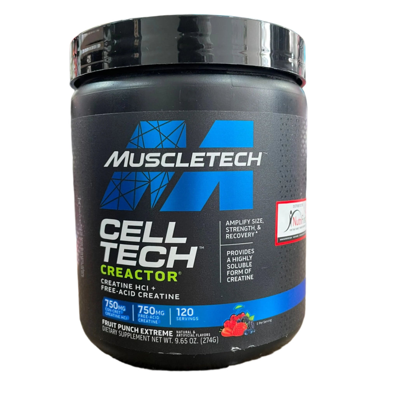 MuscleTech, Cell Tech CREACTOR, Creatine HCI + Free-Acid Creatine Fruit Punch Extreme 9.65 oz (274g) Exp 23 Jan 2027 - NutriFirst Pte Ltd