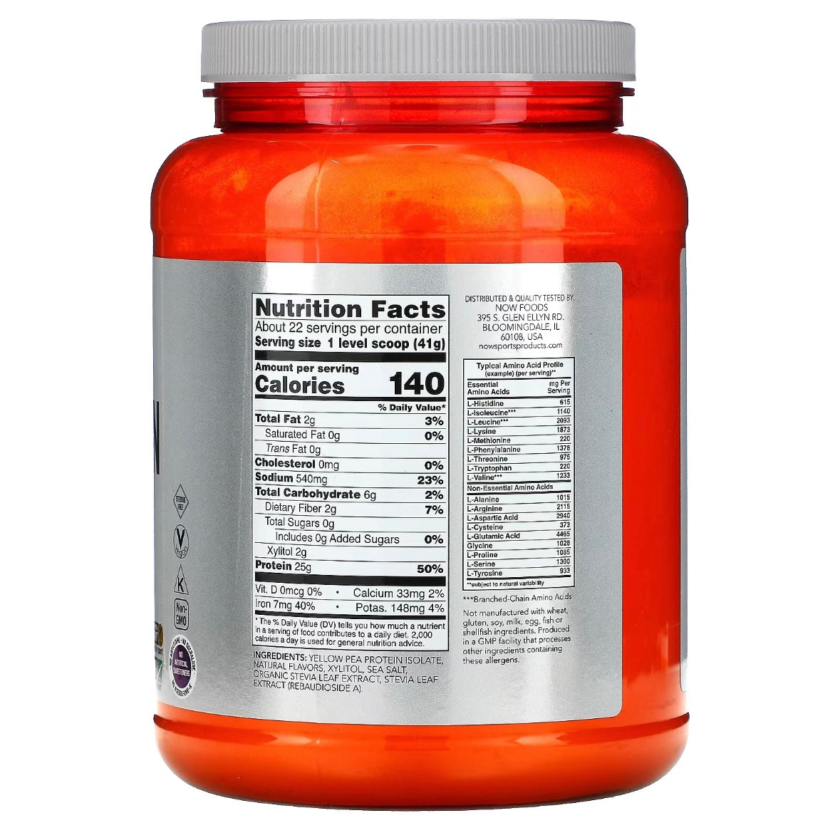 NOW Foods Sports Pea Protein Pure Vanilla Toffee 2 lbs (907 g) EXP June 2026 - NutriFirst Pte Ltd