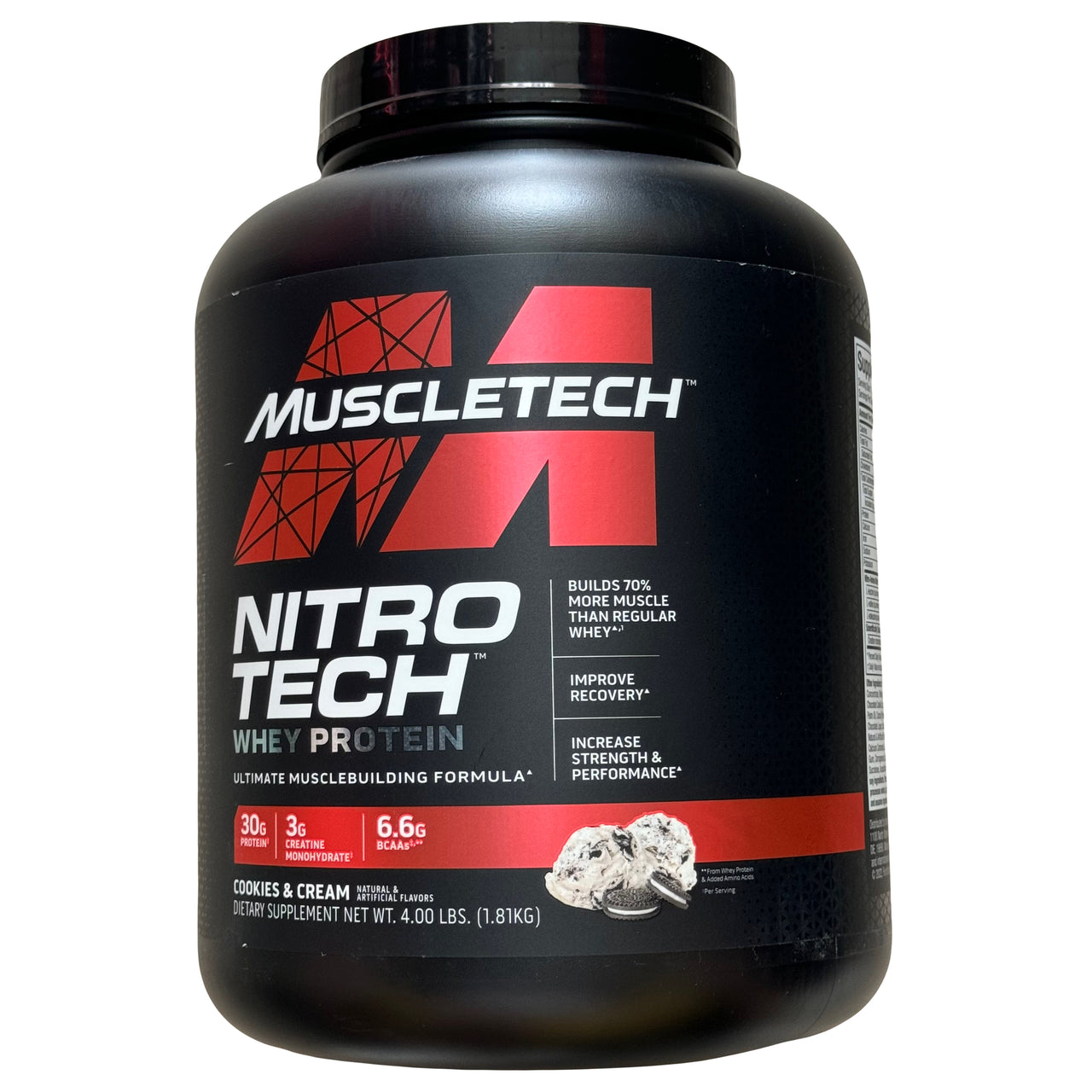 MuscleTech NitroTech Performance Series (4 Lbs) Cookies & Cream EXP Feb 2026 - NutriFirst Pte Ltd