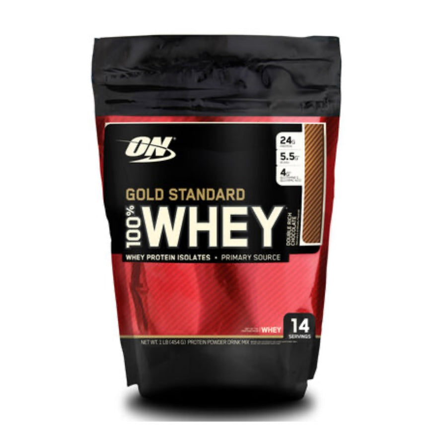 Optimum Nutrition 100% Whey Protein Gold Standard (1 Lb) Double Rich Chocolate Exp May 2026 - NutriFirst Pte Ltd