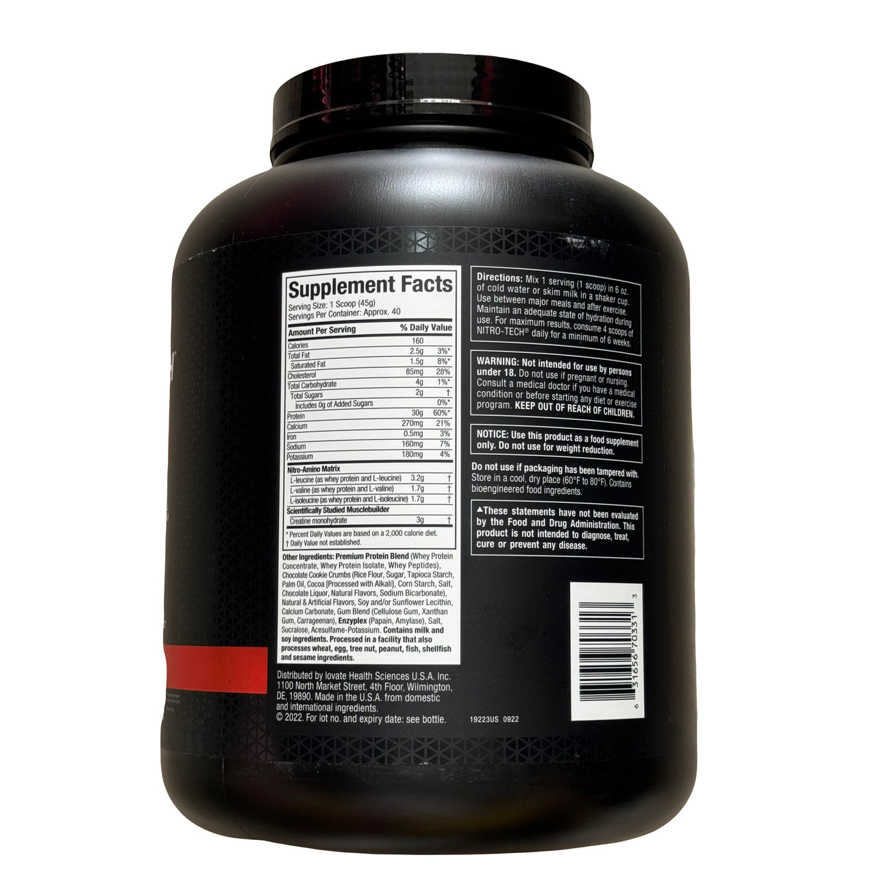 MuscleTech NitroTech Performance Series (4 Lbs) Cookies & Cream EXP Feb 2026 - NutriFirst Pte Ltd