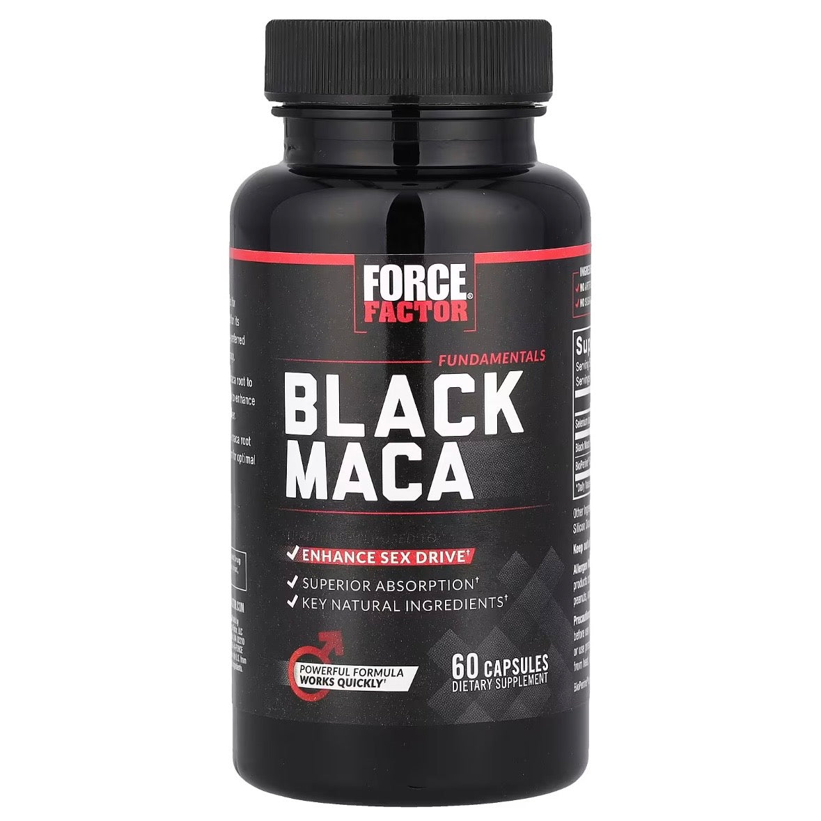 Force Factor Black Maca 60 Capsules Exp Oct 2028 - NutriFirst Pte Ltd