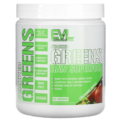 EVLution Nutrition Stacked Greens Raw Superfood Orchard Apple 5.7 oz (162 g) - NutriFirst Pte Ltd