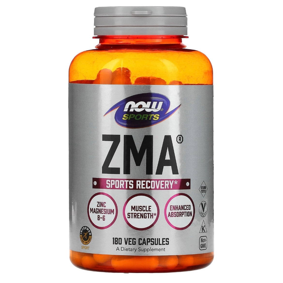 NOW Foods Sports ZMA Sports Recovery 180 Veg Capsules Exp Apr 2027 - NutriFirst Pte Ltd