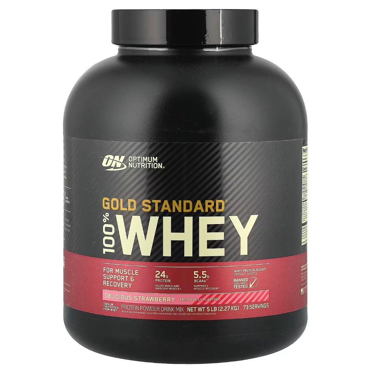 Optimum Nutrition 100% Whey Protein Gold Standard (5 Lbs) Delicious Strawberry (73 servings) EXP - NutriFirst Pte Ltd