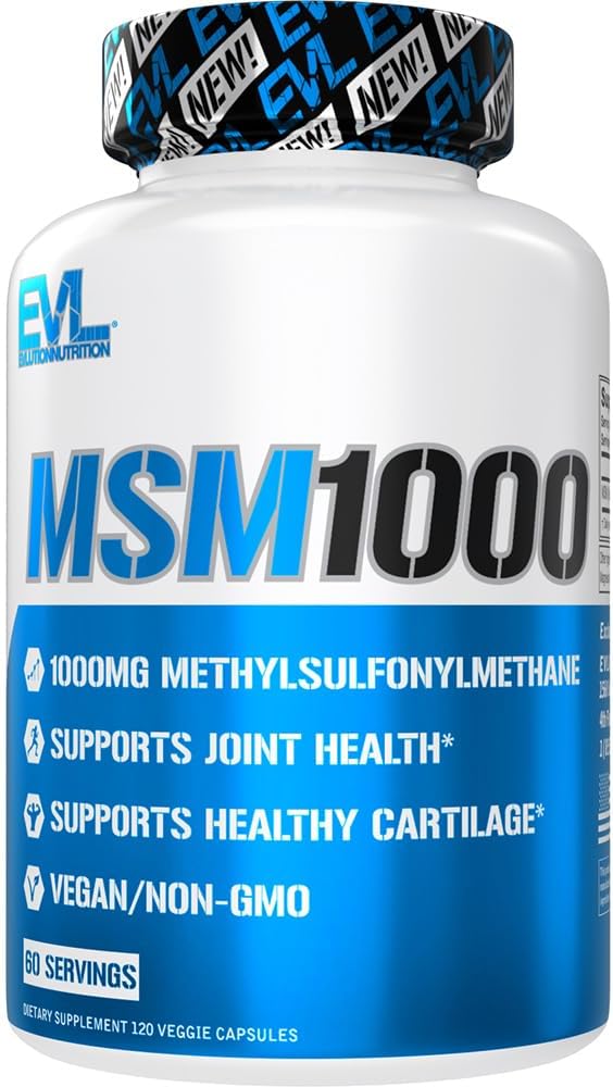EVLution Nutrition, MSM 1000, 120 Veggie Capsules EXP Aug 2025 - NutriFirst Pte Ltd