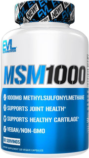 EVLution Nutrition, MSM 1000, 120 Veggie Capsules EXP Aug 2025 - NutriFirst Pte Ltd