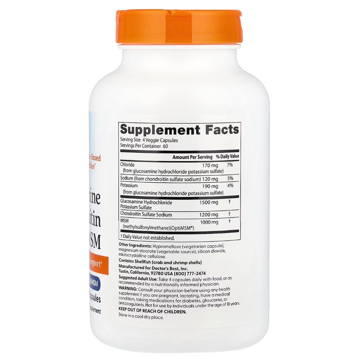 Doctor's Best Glucosamine Chondroitin MSM with OptiMSM® 240 Capsules EXP May 2026 - NutriFirst Pte Ltd