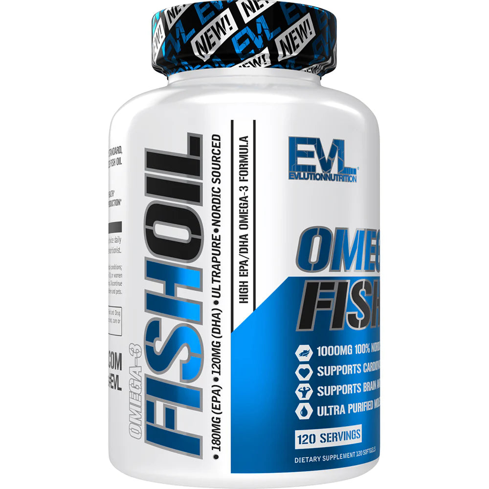 EVLution Nutrition, Omega-3 Fish Oil, 1,000 mg, 120 Softgels EXP Jan 2026 - NutriFirst Pte Ltd
