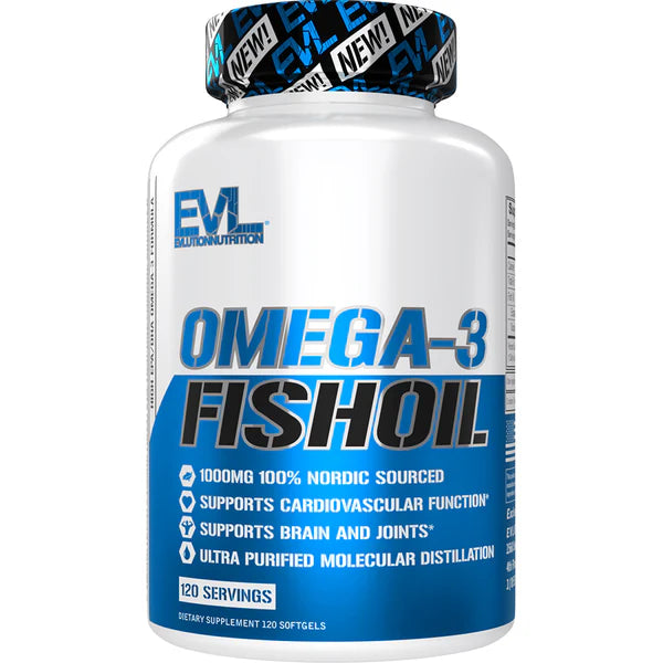 EVLution Nutrition, Omega-3 Fish Oil, 1,000 mg, 120 Softgels EXP Jan 2026 - NutriFirst Pte Ltd