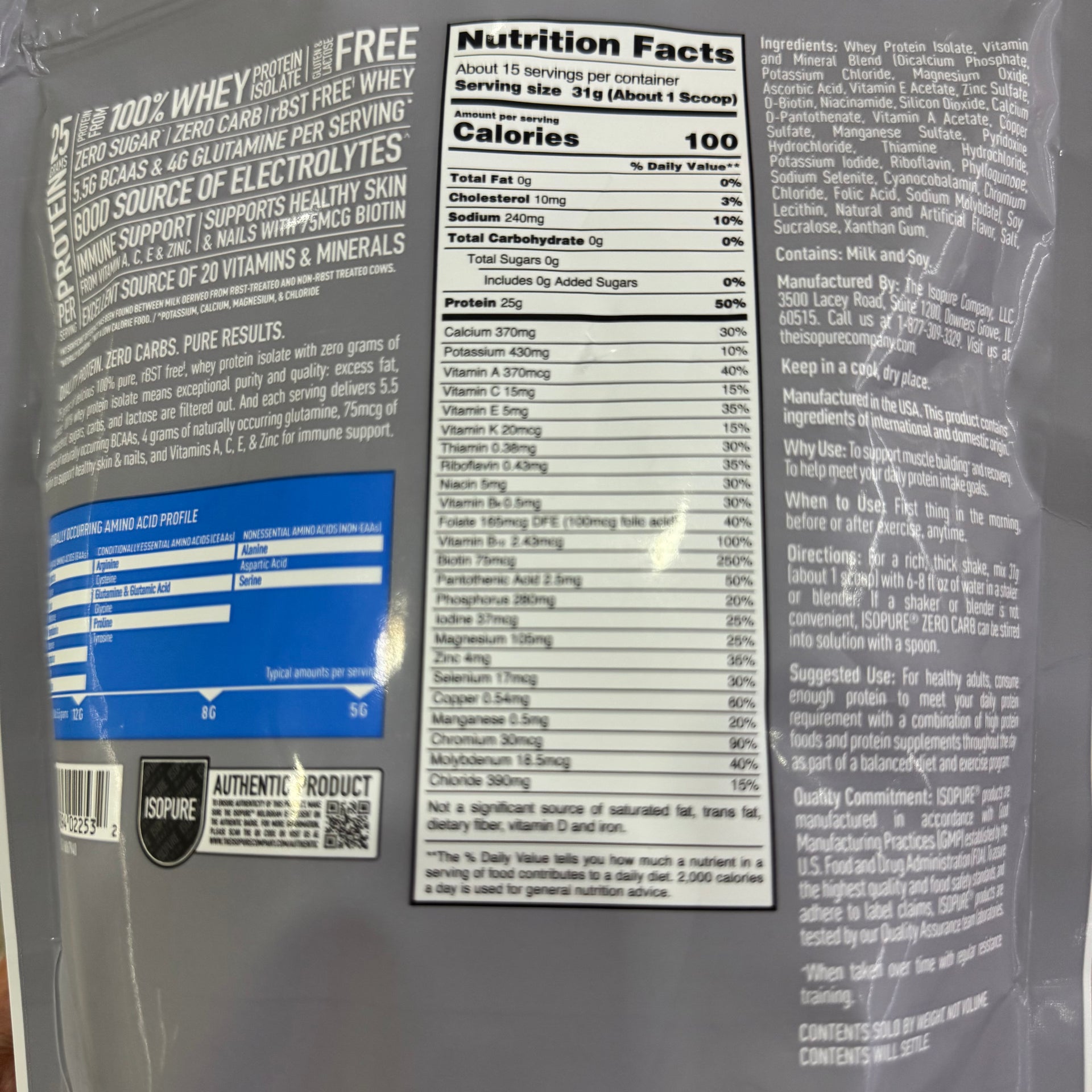 Isopure® Low Carb 1lb Creamy Vanilla EXP Apr 2027 - NutriFirst Pte Ltd