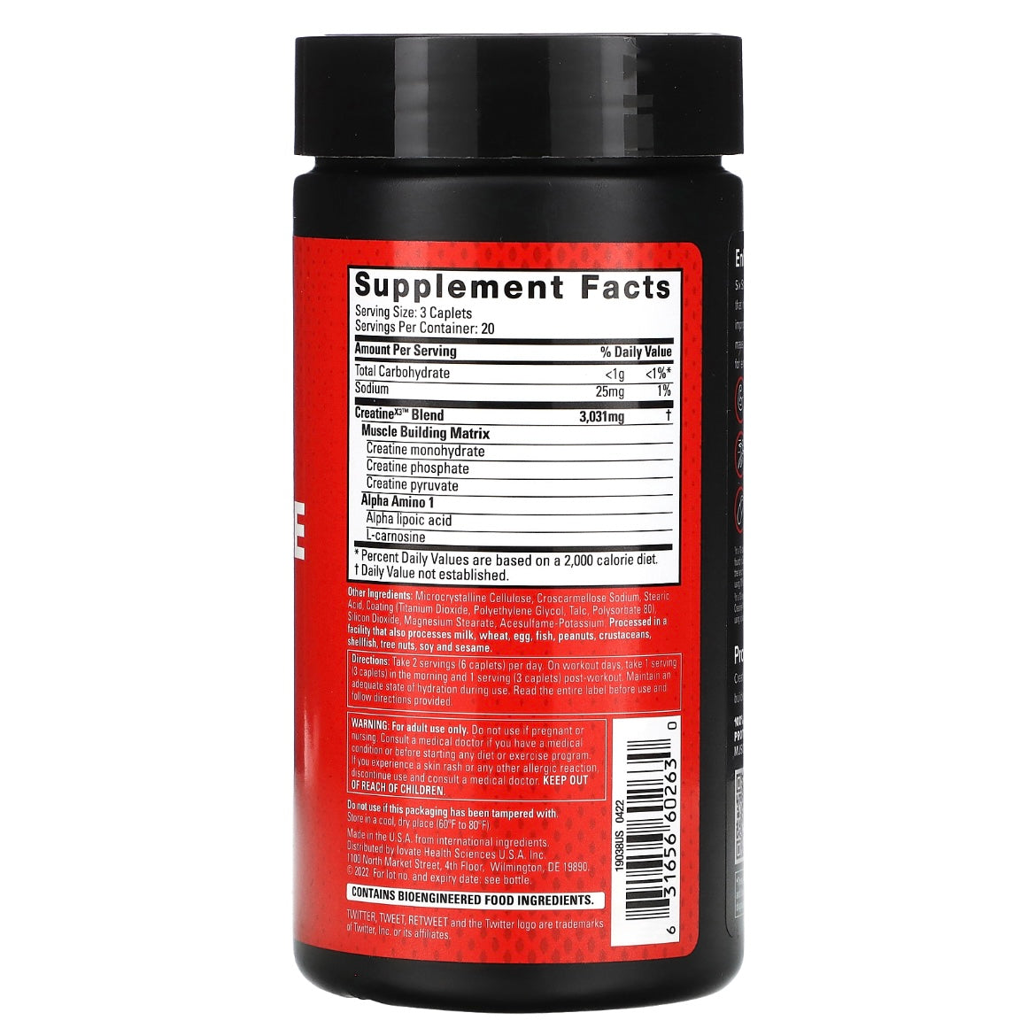 SIXSTAR, Creatine X3, 60 Caplets EXP 17 Oct 2025 - NutriFirst Pte Ltd