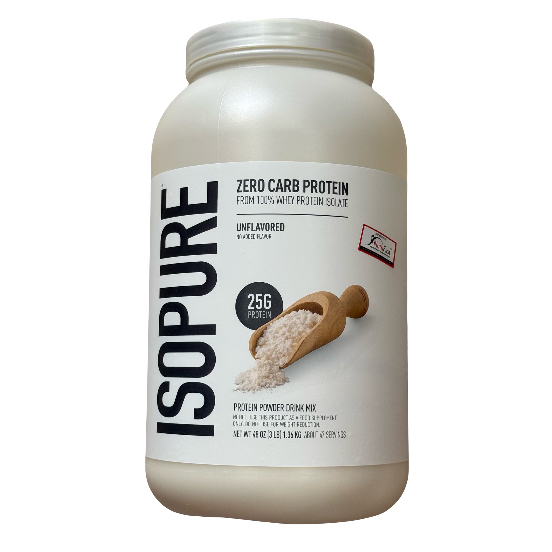 Isopure Zero Carb Protein Powder Unflavored 3 lb (1.36 kg) EXP May 2027 - NutriFirst Pte Ltd