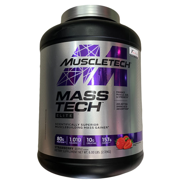 MUSCLETECH™ MASS-TECH® ELITE 6lbs (2.72kg) Strawberry EXP 15 Aug 2025 - NutriFirst Pte Ltd