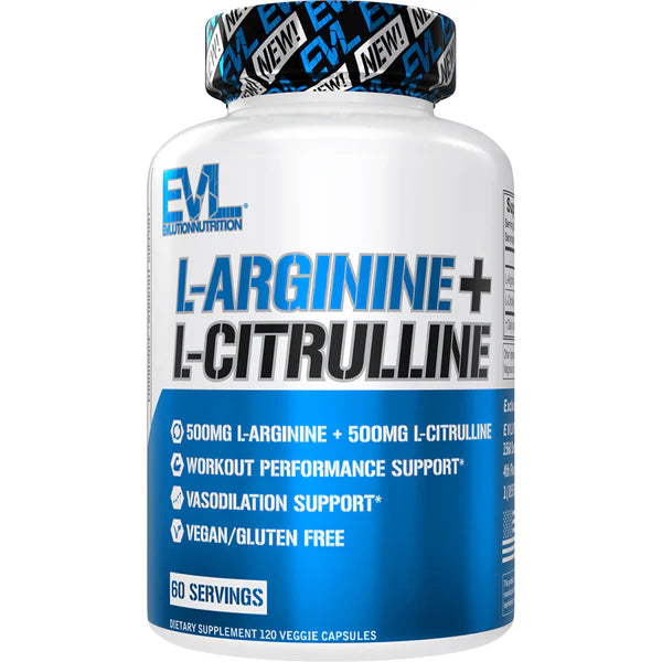 EVLution Nutrition L-Arginine + L-Citrulline 120 Veggie Capsules EXP Nov 2026 - NutriFirst Pte Ltd