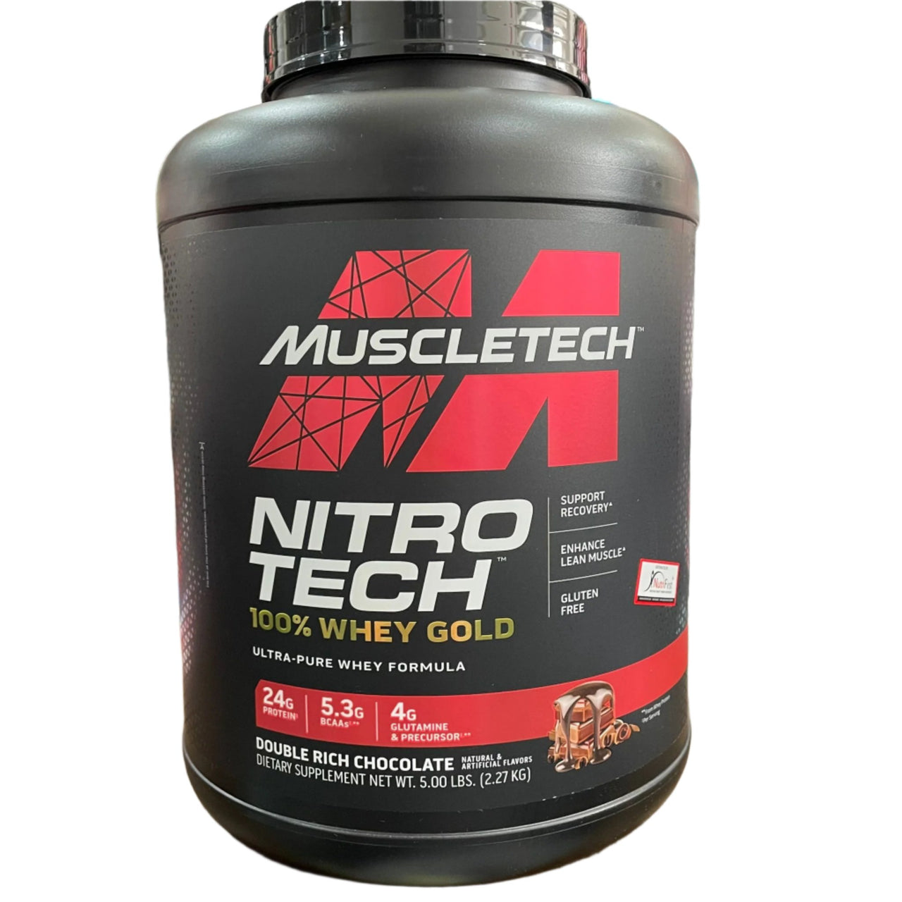 Muscletech NITROTECH 100% WHEY GOLD 5lbs Double Rich Chocolate Exp Feb 2027 - NutriFirst Pte Ltd