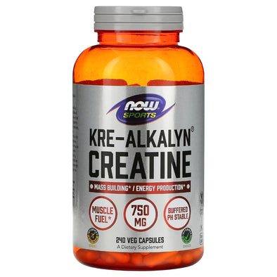 NOW Foods Sports Kre-Alkalyn Creatine, 750 mg 240 Veg Capsules - NutriFirst Pte Ltd