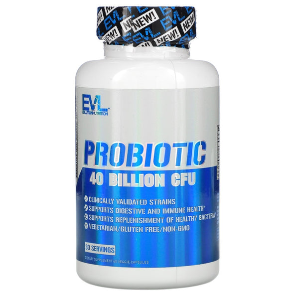 EVLution Nutrition Probiotic 40 Billion CFU 60 Veggie Capsules Exp Dec 2024 - NutriFirst Pte Ltd