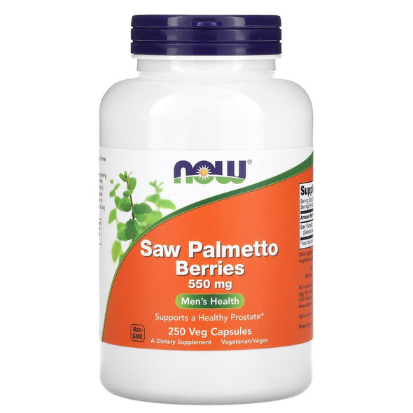 NOW Foods Saw Palmetto Berries 550 mg 250 Veg Capsules Exp Oct 2024 - NutriFirst Pte Ltd