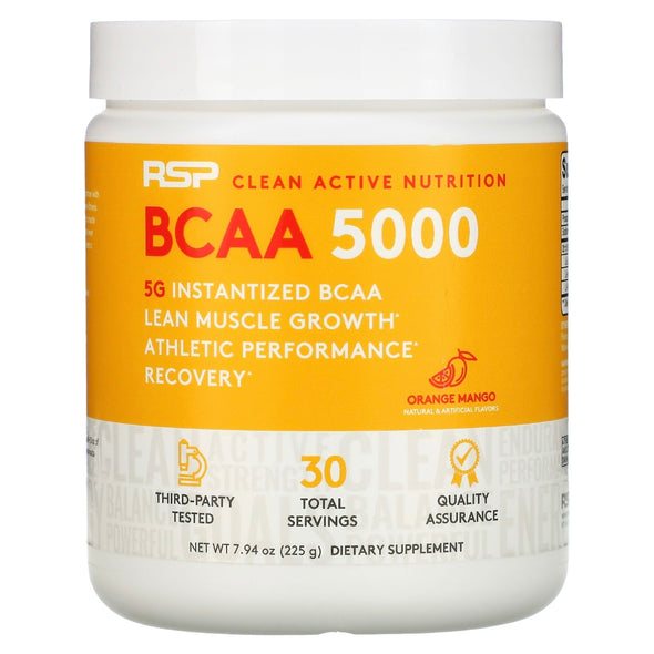 RSP Nutrition BCAA 5000 Instantized BCAAs Orange Mango 5,000 mg 7.94 oz (225 g) Exp Jan 2025 - NutriFirst Pte Ltd