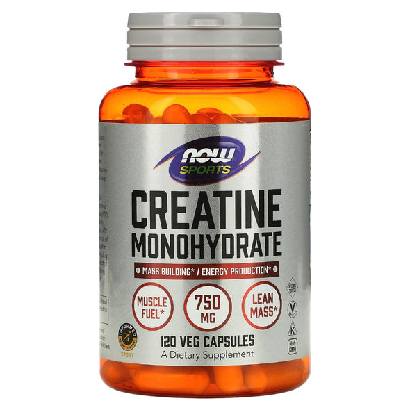 NOW Foods Sports Creatine Monohydrate 750 mg 120 Veg Capsules Exp Oct 2025 - NutriFirst Pte Ltd