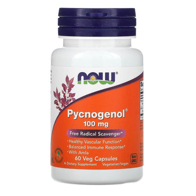 NOW Foods Pycnogenol 100 mg 60 Veg Capsules Exp Dec 2025 - NutriFirst Pte Ltd