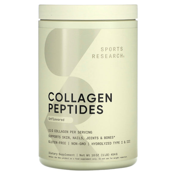 Sports Research Collagen Peptides (16 oz) 454g Unflavored - NutriFirst Pte Ltd