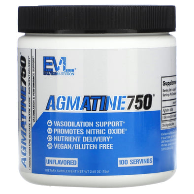 EVLution Nutrition Agmatine750 Unflavored 2.65 oz (75 g) - NutriFirst Pte Ltd