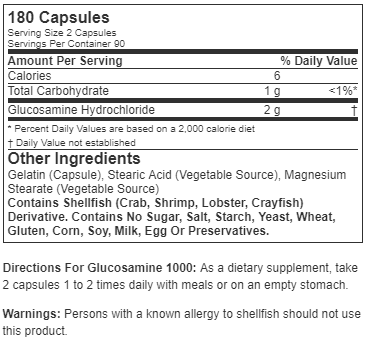 NOW Glucosamine 1000mg (180 Caps) - NutriFirst Pte Ltd