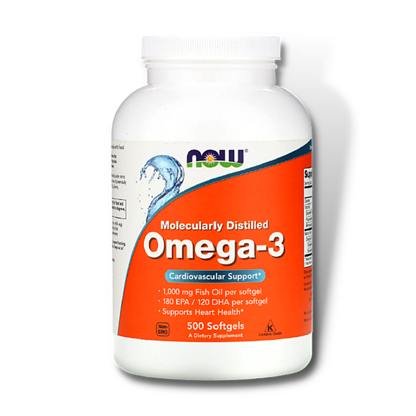 NOW Omega-3 1000mg Fish Oil Concentrate (500 Softgels) - NutriFirst Pte Ltd