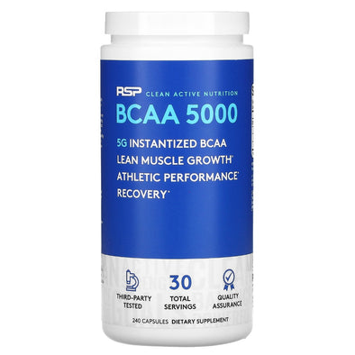 RSP Nutrition BCAA 5000 Instantized BCAA 240 Capsules Exp June 2025 - NutriFirst Pte Ltd