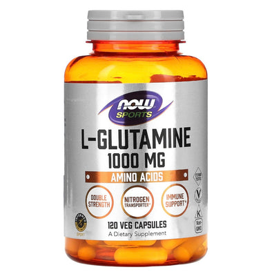 NOW Foods Sports L-Glutamine Double Strength 1,000 mg 120 Veg Capsules Exp 6/26 - NutriFirst Pte Ltd