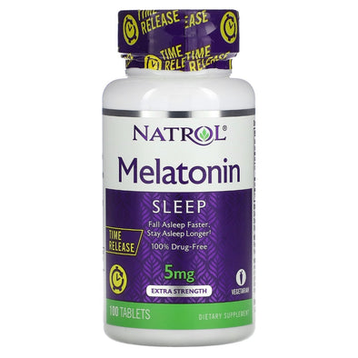 Natrol, Melatonin, Time Release, Extra Strength, 5 mg, 100 Tablets EXP Sep 2025 - NutriFirst Pte Ltd