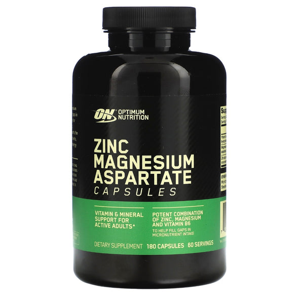 Optimum Nutrition, Zinc Magnesium Aspartate, 180 Capsules EXP 05/24 - NutriFirst Pte Ltd