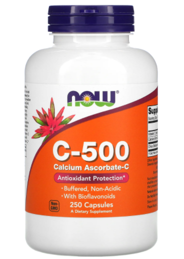 NOW Vitamin c-500 with Rose Hips (250tabs) - NutriFirst Pte Ltd